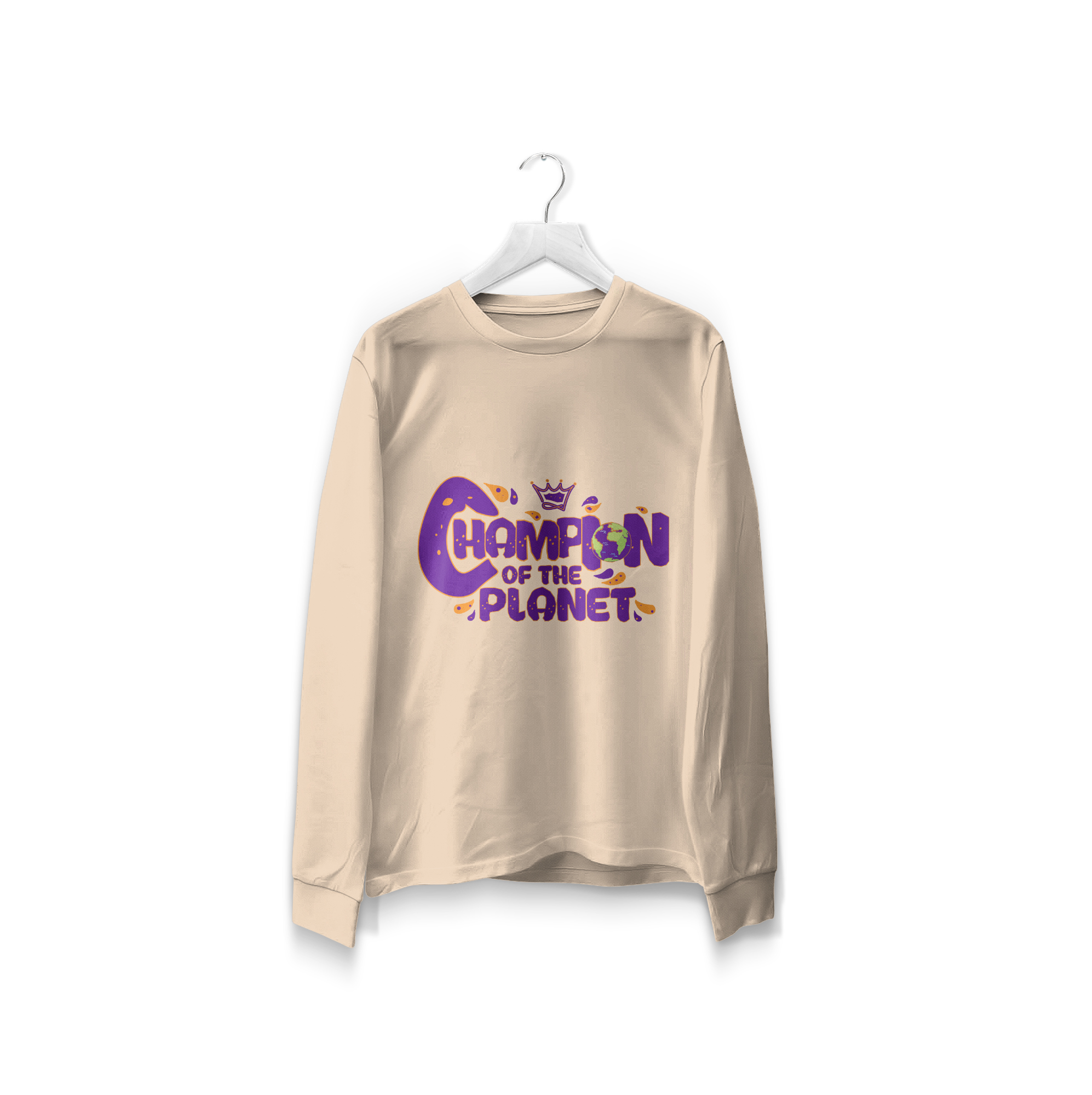 Cream long sleeve shirt